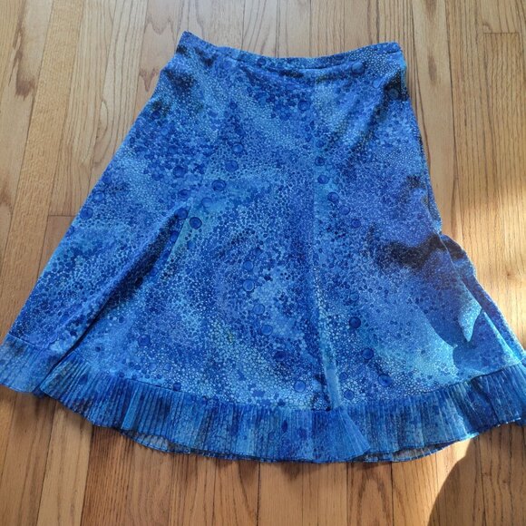 Vintage Hal Ferman Womens Size 8 Blue Skirt Blouse Set With Tie Neck Nwt - Picture 8 of 9